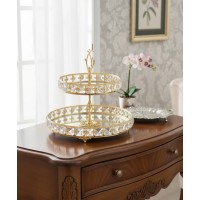 GOLD DOUBLE-LAYERED CRYSTAL SERVING DISH 18-25cm